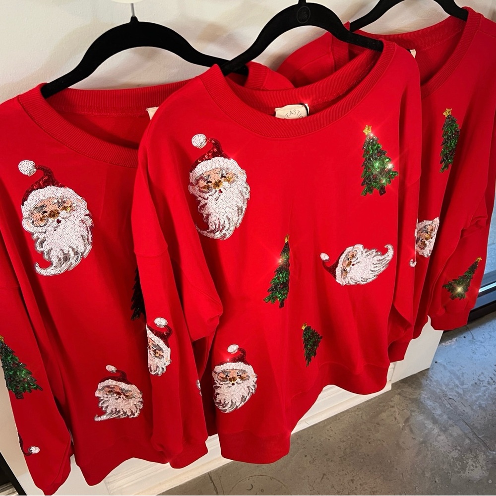 JINGLE ALL THE WAY SEQUIN TOP